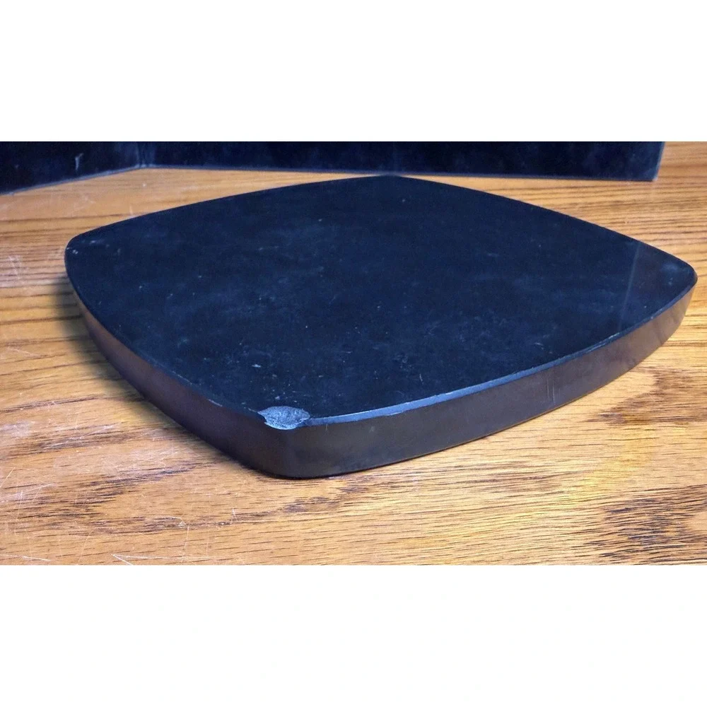 Lenox Metal and Stone Square Serving Tray Trivet: Two Piece Set, Silver/Black